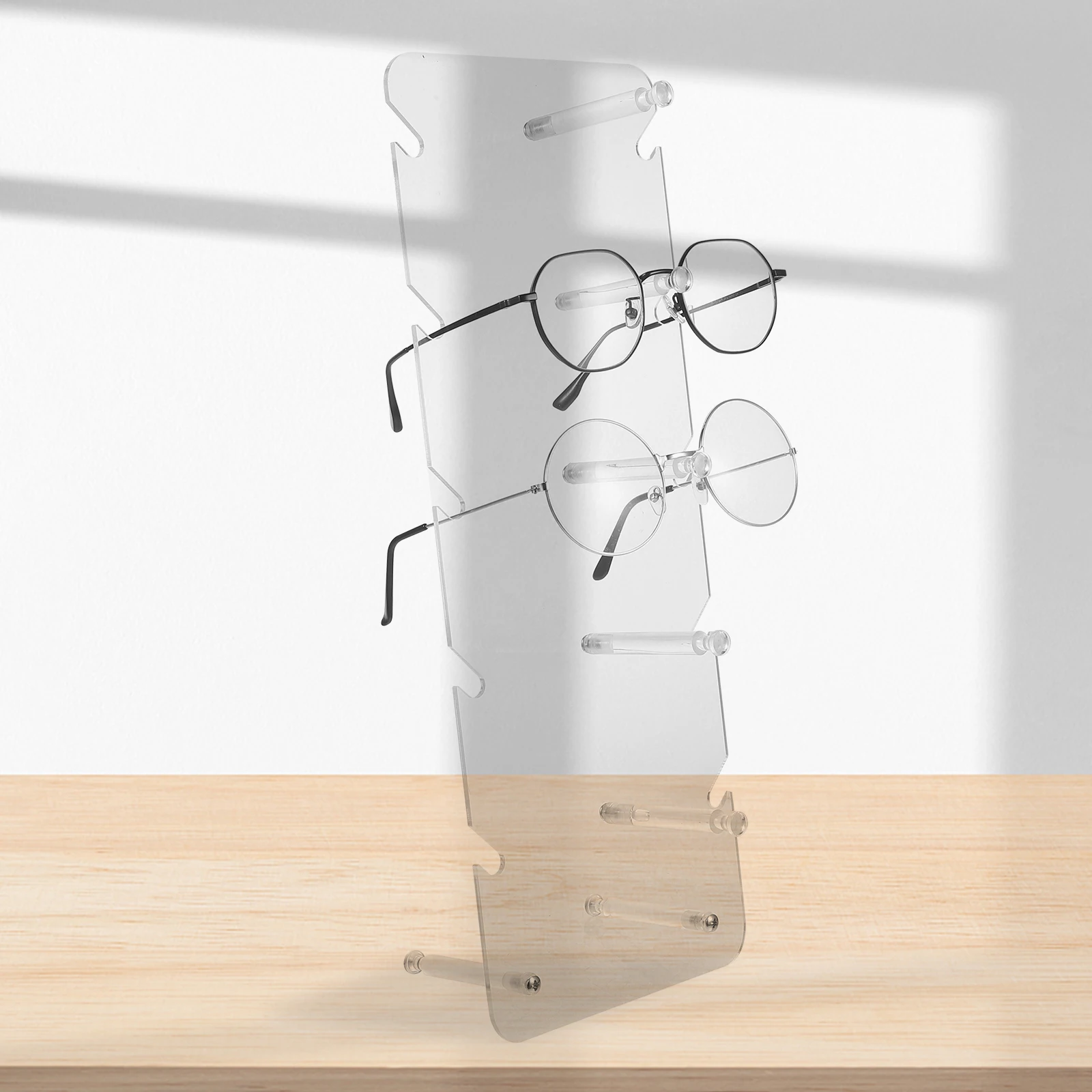 

Multi-Tier Glasses Display Stand Acrylic Sunglasses Rack Eyeglass Holder For Home Store Use Clear Stable Easy Install