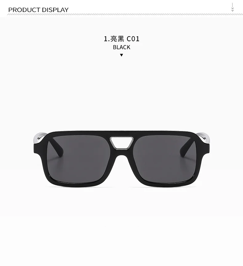 Damen Herren Quadratische Sonnenbrille Retro Polygonale Sonnenbrille Schwarz Retro Modeaccessoires Geeignet für Geschenke 307460 – Detail 3