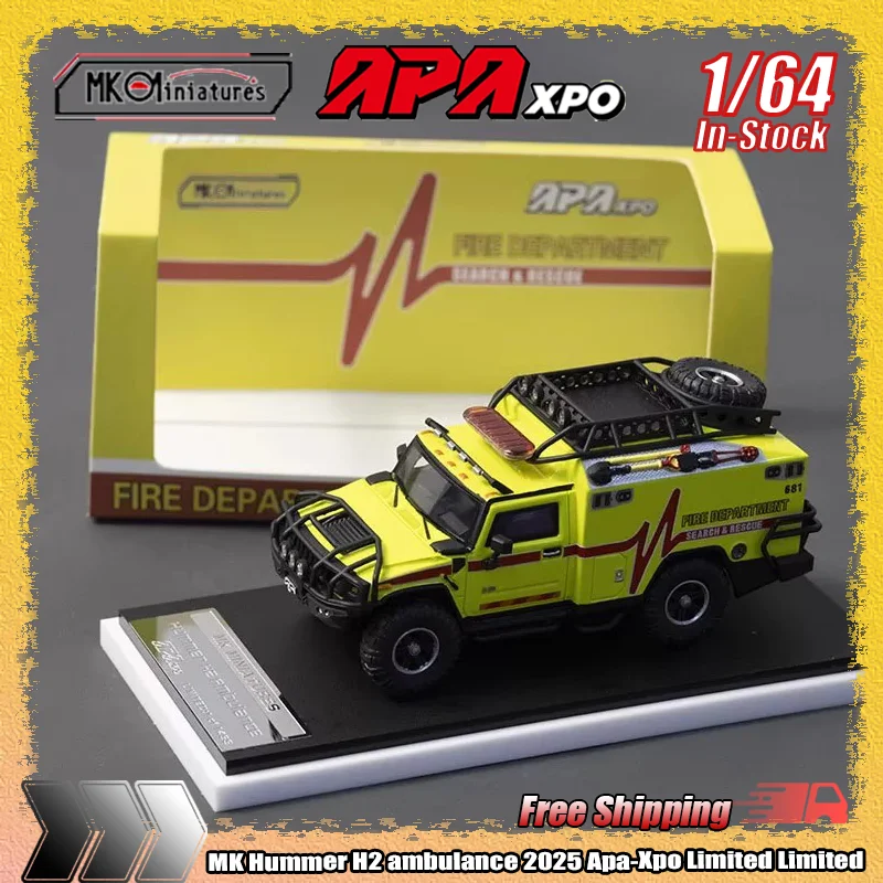 

In Stock Apa-Xpo Limited Edition Mk 1:64 Transformation Hummer H2 Ambulance Alloy Die-Casting Model Customized Kids Toy 2025 New