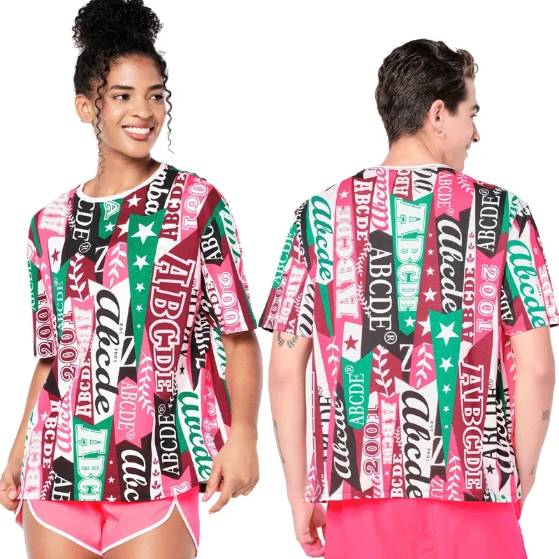 

Men's and Women's Fitness Exercise Yoga Quick Dry Mesh Short Sleeve English Letters 3D Loose T-shirt Plus Size New Top Clothing