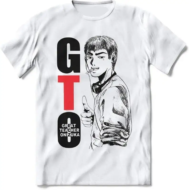 

0323 Great Teacher Onizuka Anime Gift t shirt 100% cotton printed clothing GTO Manga Graphic Tee Y2K clothes Large size Tops