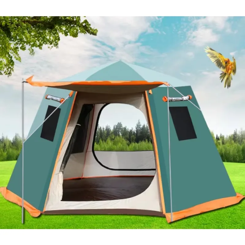 A Hexagonal Tent NEW Design Portable Waterproof Windproof Family 8 Person Camping Tents
