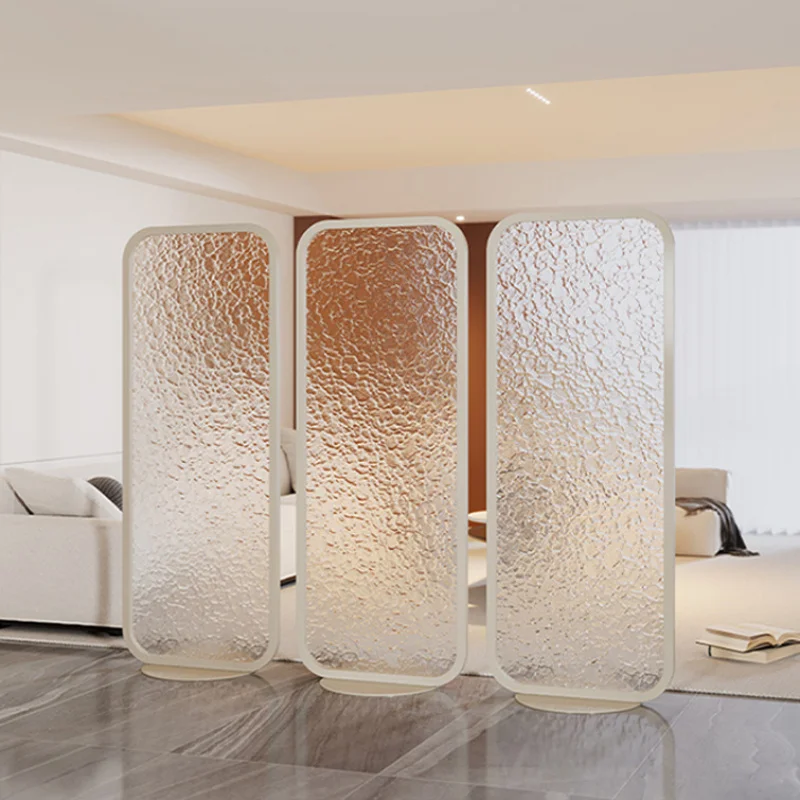 

Custom No-Drill Changhong Glass Screen Living Room and Dining Room Modern Entryway Ripple Room Toilet Semi-Transparent