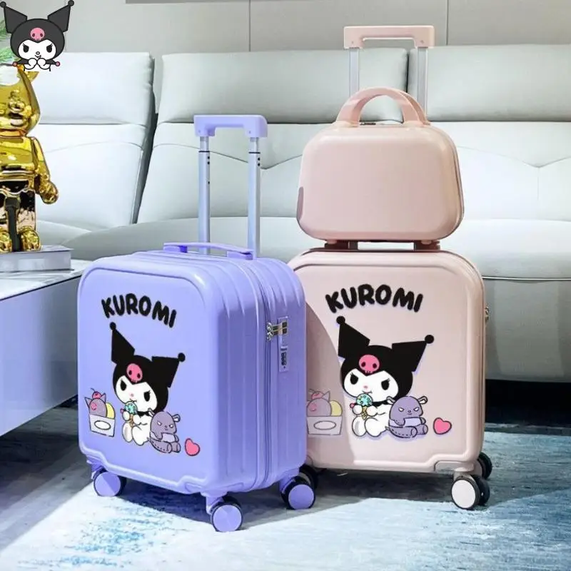 

Sanrios Kuromi Cinnamoroll Children Luggage Box Portable 18 Inches 20 Inches Password Box Cartoon Can Sit Suitcase Cute Gift