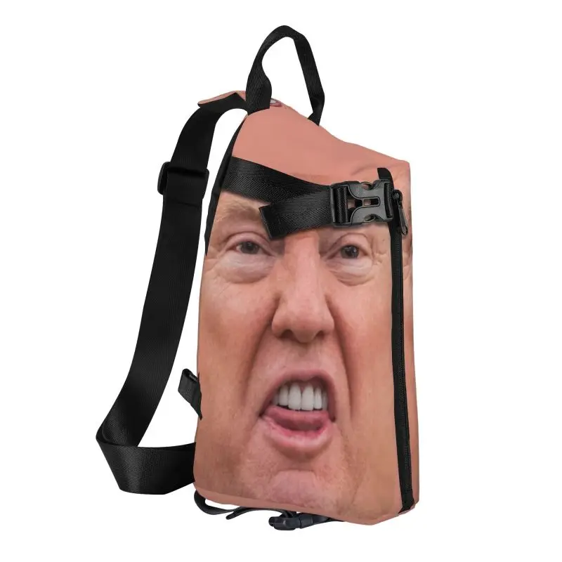 Custom Trump Meme Crossbody Sling Backpack Men American Presidential Shoulder Chest Bag for Camping Biking