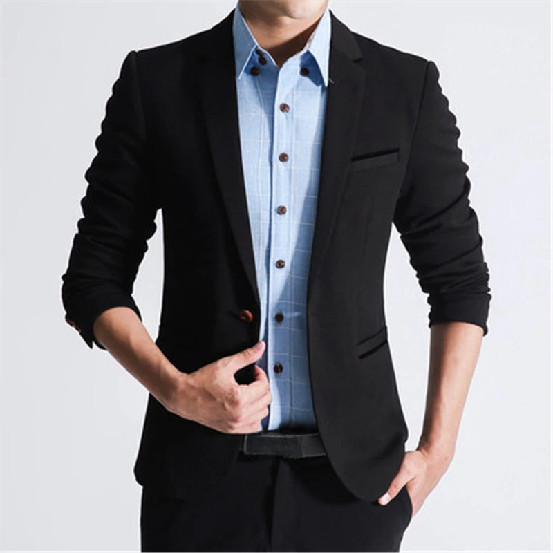 Blazer fino azul slim fit masculino, jaquetas estilo coreano, moda masculina de festa casual, roupas originais da moda, casaco elegante, 2021