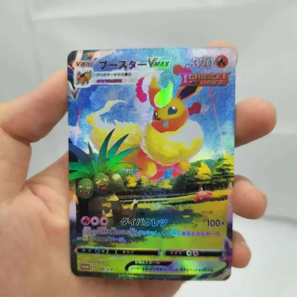 DIY Pokémon PTCG Japanese Eevee Single Refractive Flashcard Anime Peripheral Game Collection Card Holiday Gift