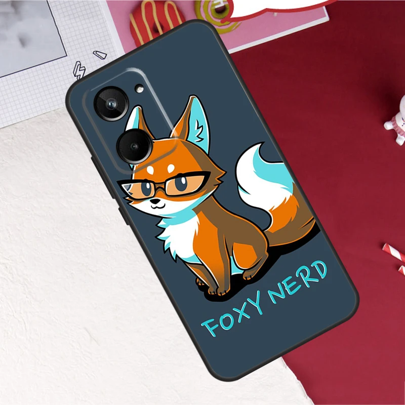 أنيمي مضحك الثعلب ل Realme 8 9 10 برو زائد 9i C11 C15 C30 C31 C35 C21Y C25 GT Neo 5 3 2 2T 3t ماستر