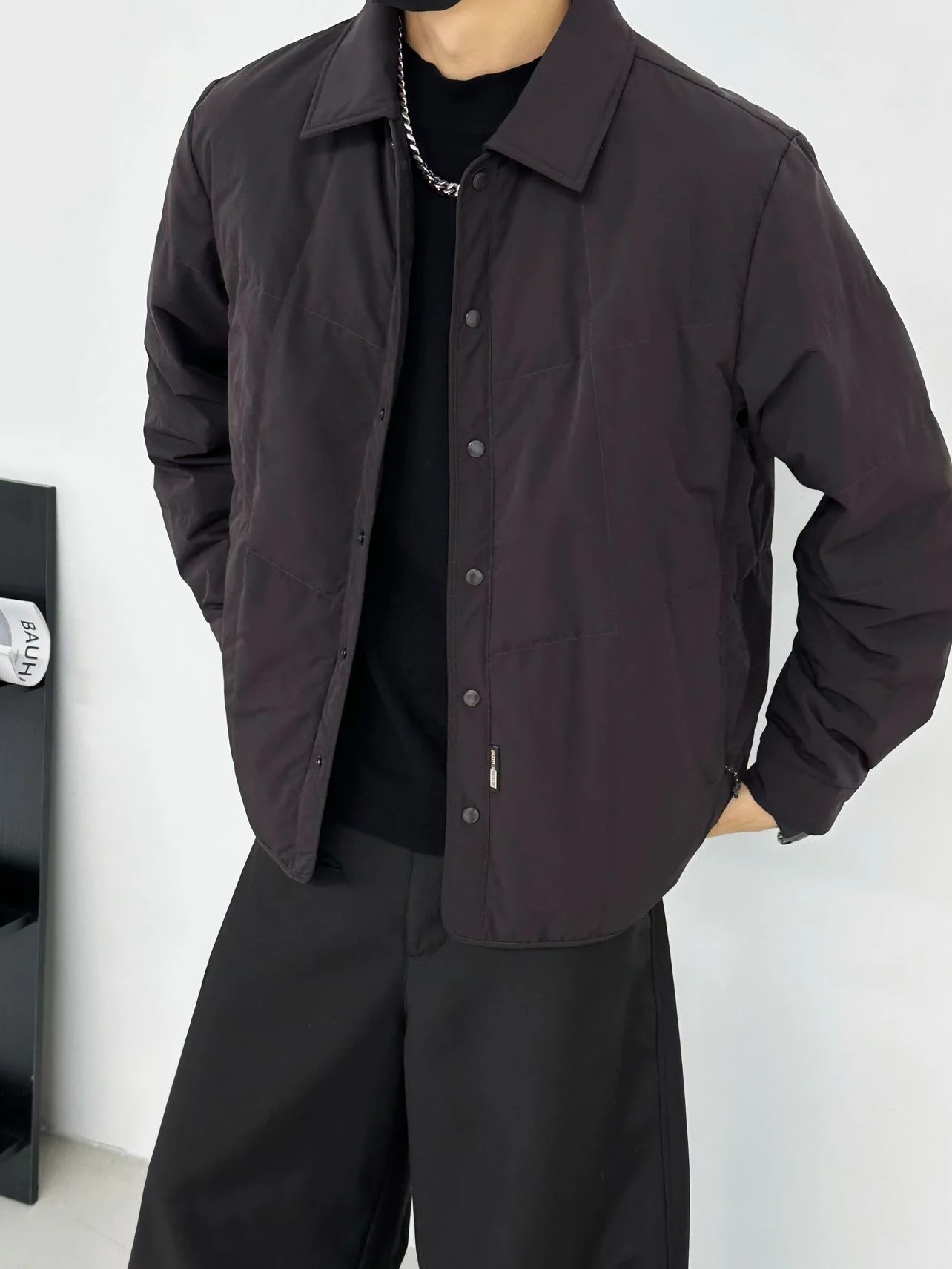 

Men's down Jaet irt Collar Du Feather Lightweight Thin Winter New Loose Versatile Warm Thi Outerwear Coat