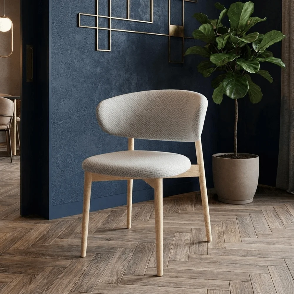 Elastic Dining Chair Cover Dustproof Solid Color Curved Back Chairs Cover Full-Coverage Jacquard Split Chair Cover Dining Room