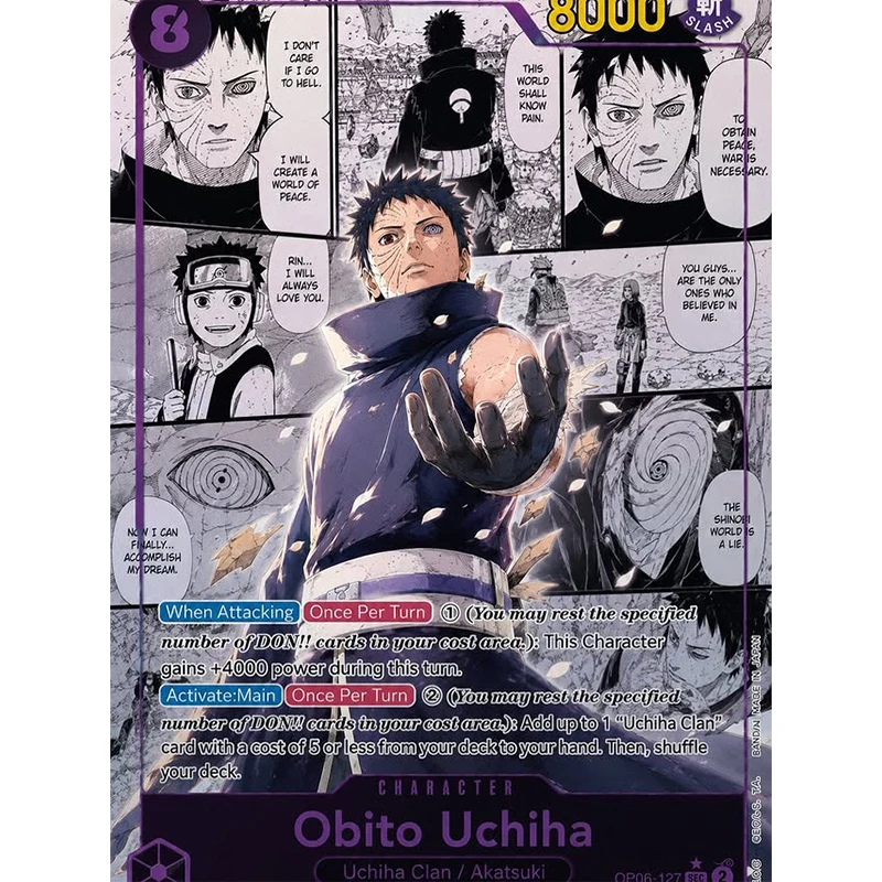 Naruto Card TCG Manga Rare Card Obito/Madara/Itachi/Rock Lee DIY Custom Hobby Collection Card with Foil Textures Holographic