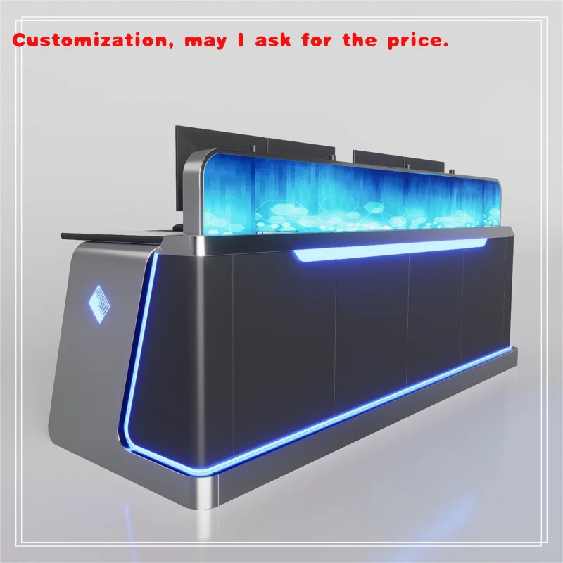 custom.Commercial Office Computer Desk Hot Sale Steel Frame Command Center Console with Adjustable Height Ergonomics Console