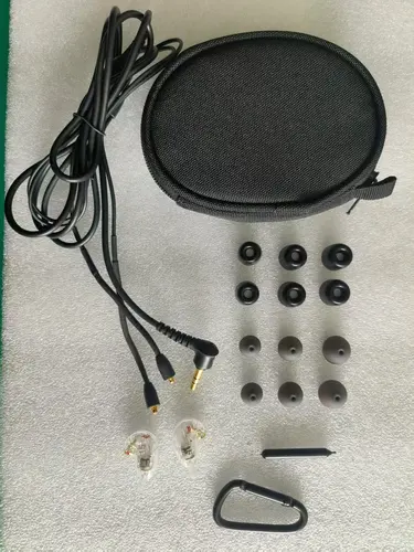 Imagen 2 del producto Auriculares estéreo de alta fidelidad SE215 de alta calidad, auriculares intrauditivos de 3,5 MM, auriculares con Cable separado y caja transparente, negro y azul