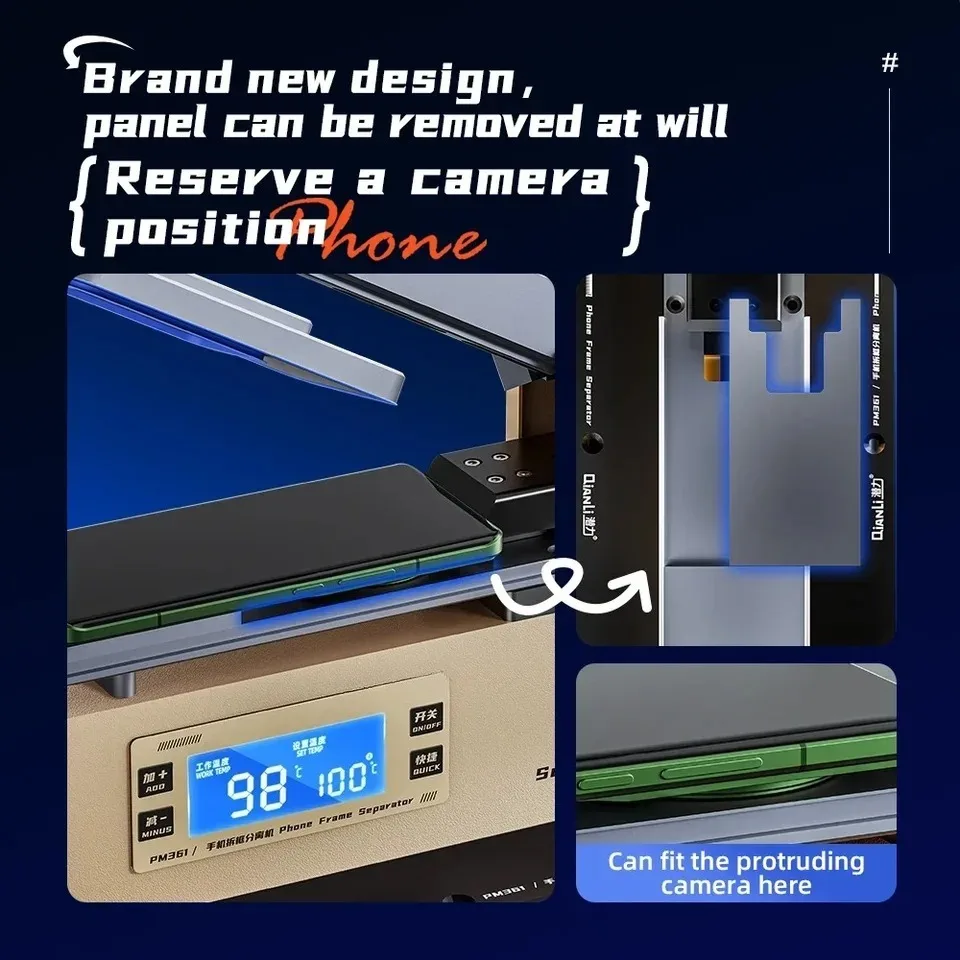 PM361 Electric Control Clamp Mobile Phone LCD Frame Separator with Upper & Lower Suction Panels for Screen Disassembly