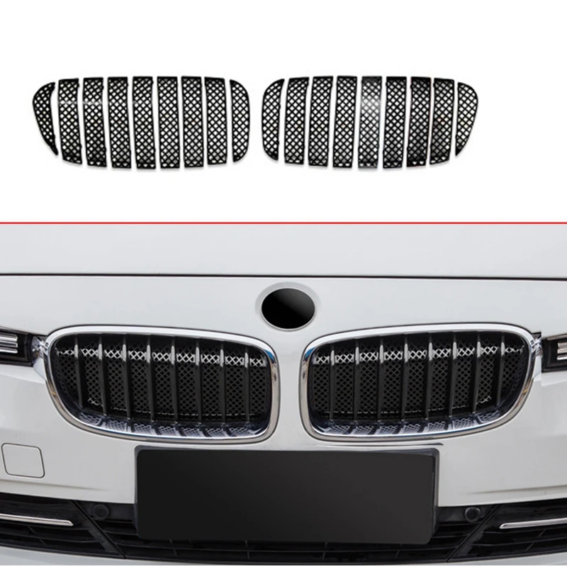 AL21 -Car Front Grille Insert Net 8 Lines Anti-Insect Net Mesh Trim For-BMW 3 Series 13-18