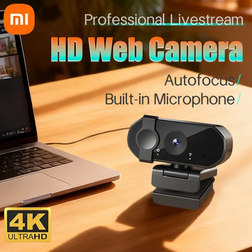 Xiaomi 4K Webcam Autofocus 2K 8MP con micrófono cámara Web Full HD 1080P ordenador portátil Webcams para videollamadas en vivo 2025