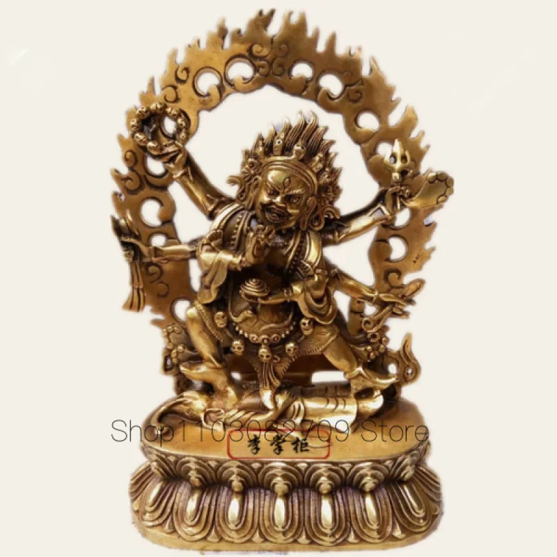 

Tibetan Buddhist handmade brass Buddha statue Six arm Maha Gala Mahakala