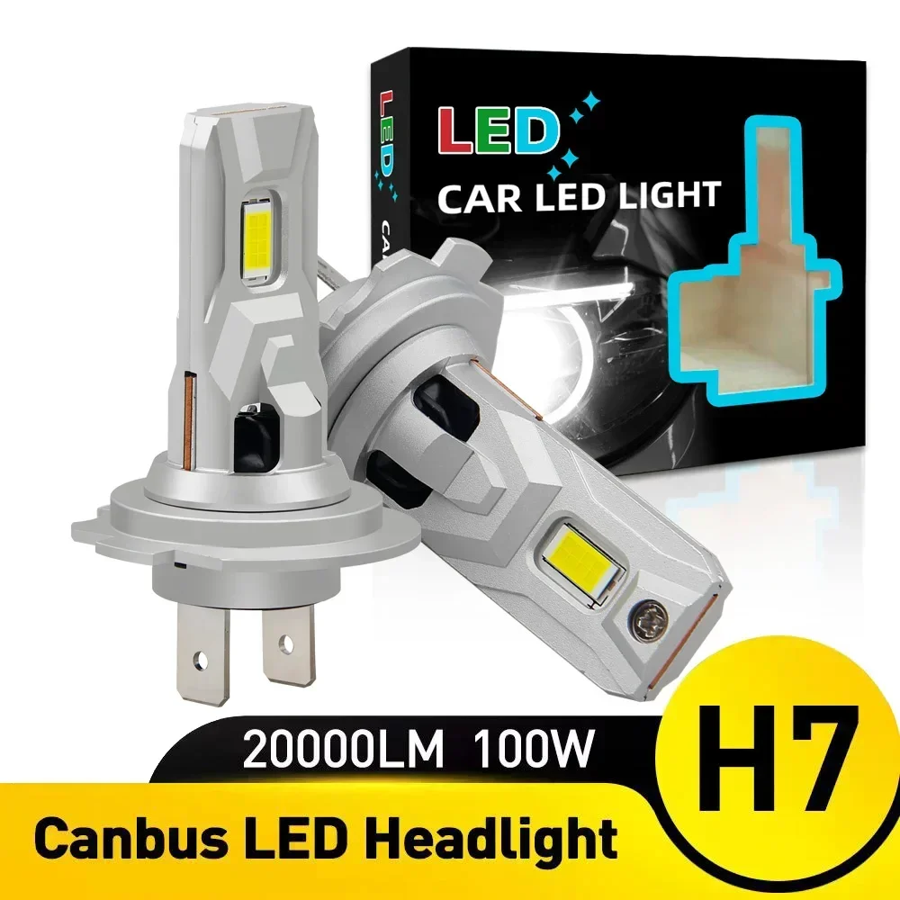 

2Pcs 12V H1 H3 H7 H8 H9 H11 HB3 HB4 9012 LED Headlight Canbus No Error H7 Turbo LED Bulb 360 CSP 100W 20000LM