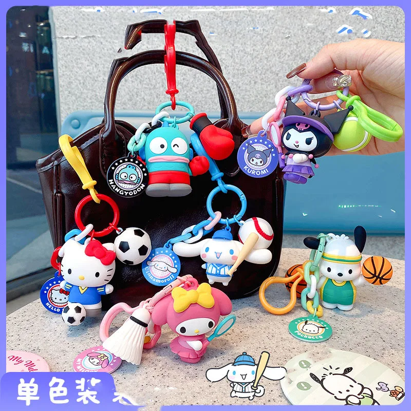 

2026 NEW Kawaii Kuromi Hello Kitty Doll Keychain Cartoon Cute PVC Car Key Anti-Lost Pendant Backpack Pendant Birthday Gift