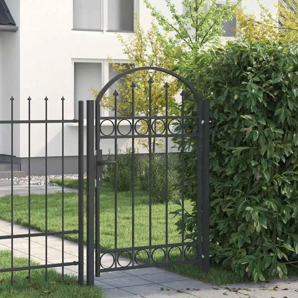 

Powder-Coated Steel Garden Gate 100x150 cm with Security Lock for Outdoor Yard, Terrace, and Courtyard