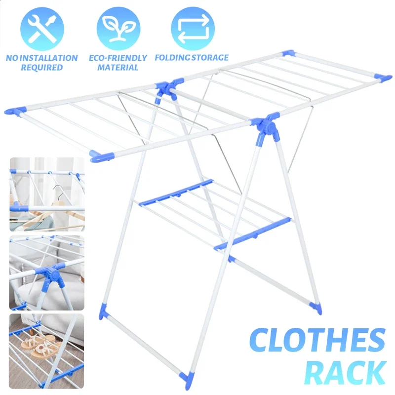 Freestanding Clothes Drying Rack Indoor Outdoor Household Collapsible Rack