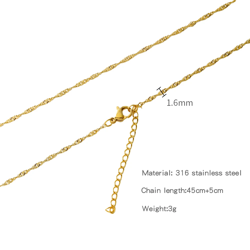 HIYEE Edelstahl Schlange Ball Stick O Form Perlen Seil Link Kette Halskette für Frauen Schmuck Geschenk Gold Farbe Diy Zubehör