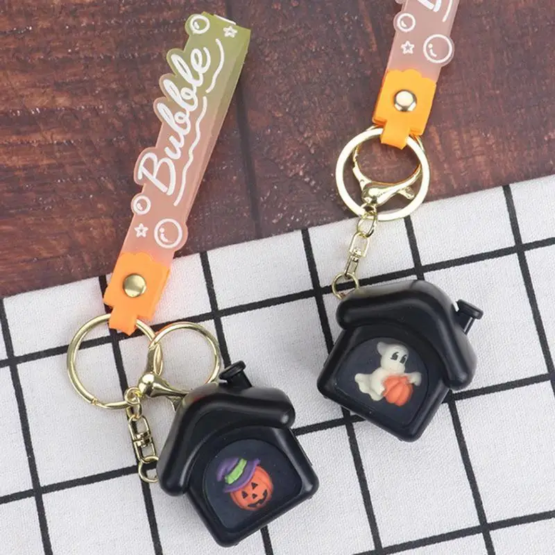 Couples Keychain Unique House Bag Charm Unique Halloween Backpack Decoration Hangings Ornament With Light For Bag Car Key