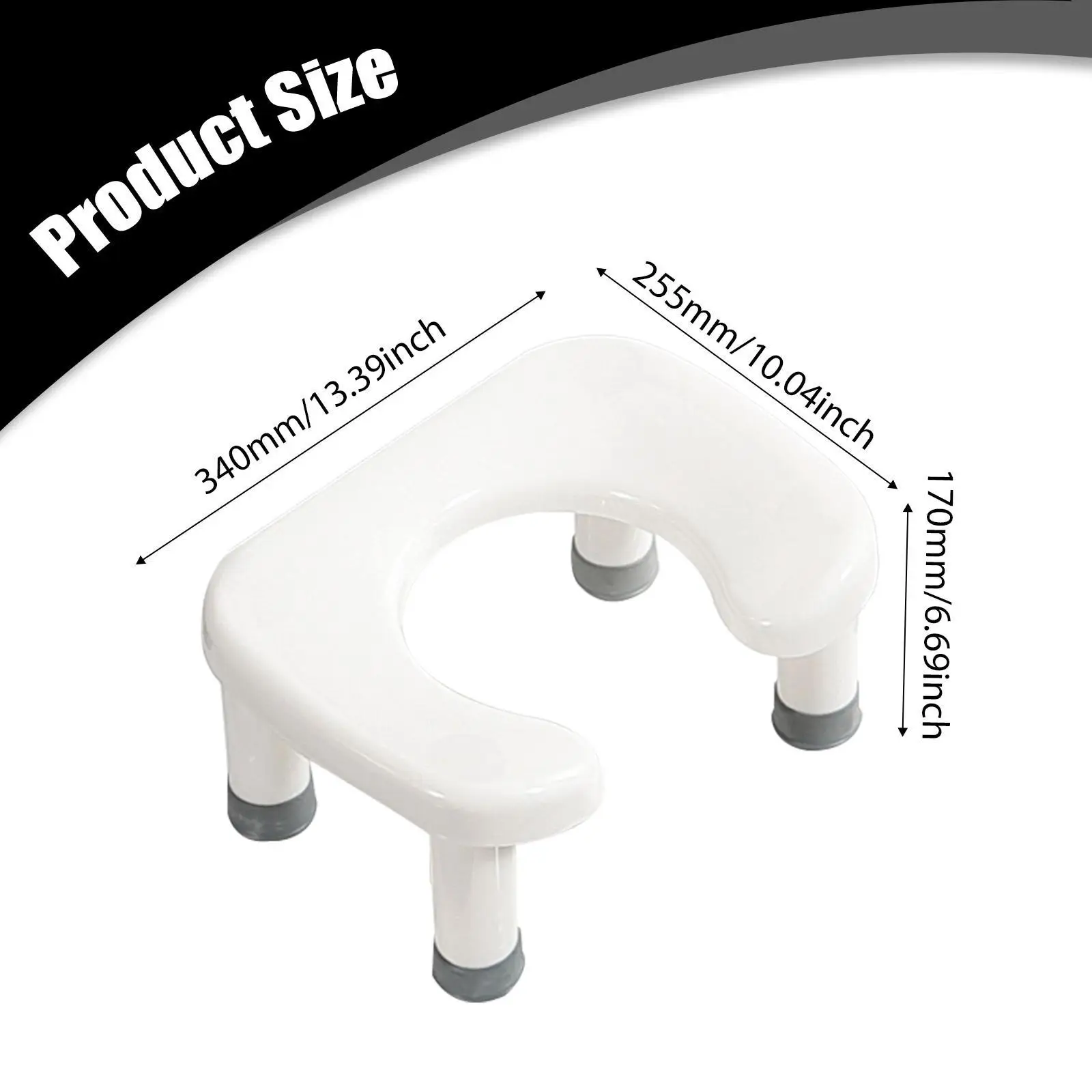 PP Plastic Toilet Stool for Adults Seniors Kids Anti Slip Portable Foot Rest Squat Bathroom Step Stool Heavy Duty Ergonomic