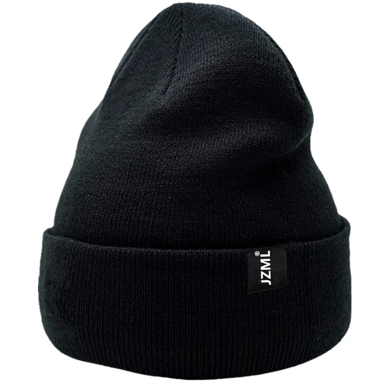 Шапка-бини унисекс с буквенным декором, повседневная разноцветная зимняя вязаная шапка, повседневная и уличная шапка-бини