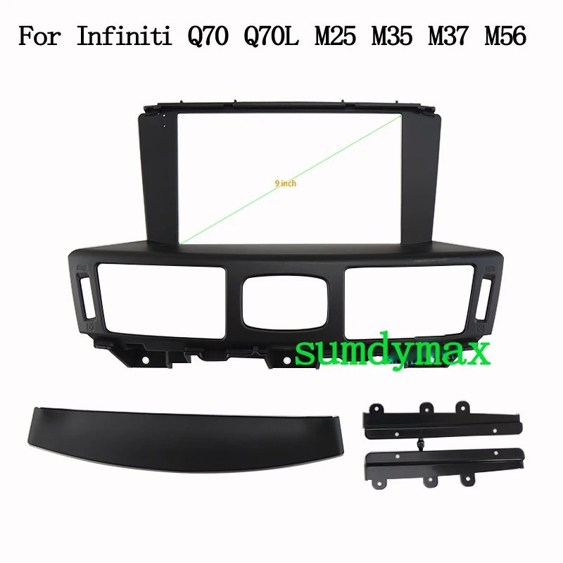 

9 inch Car Radio Frame For Infiniti Q70 Q70L M25 M35 M37 M56 Android Radio Dashboard Kit Face Plate Fascia Frame