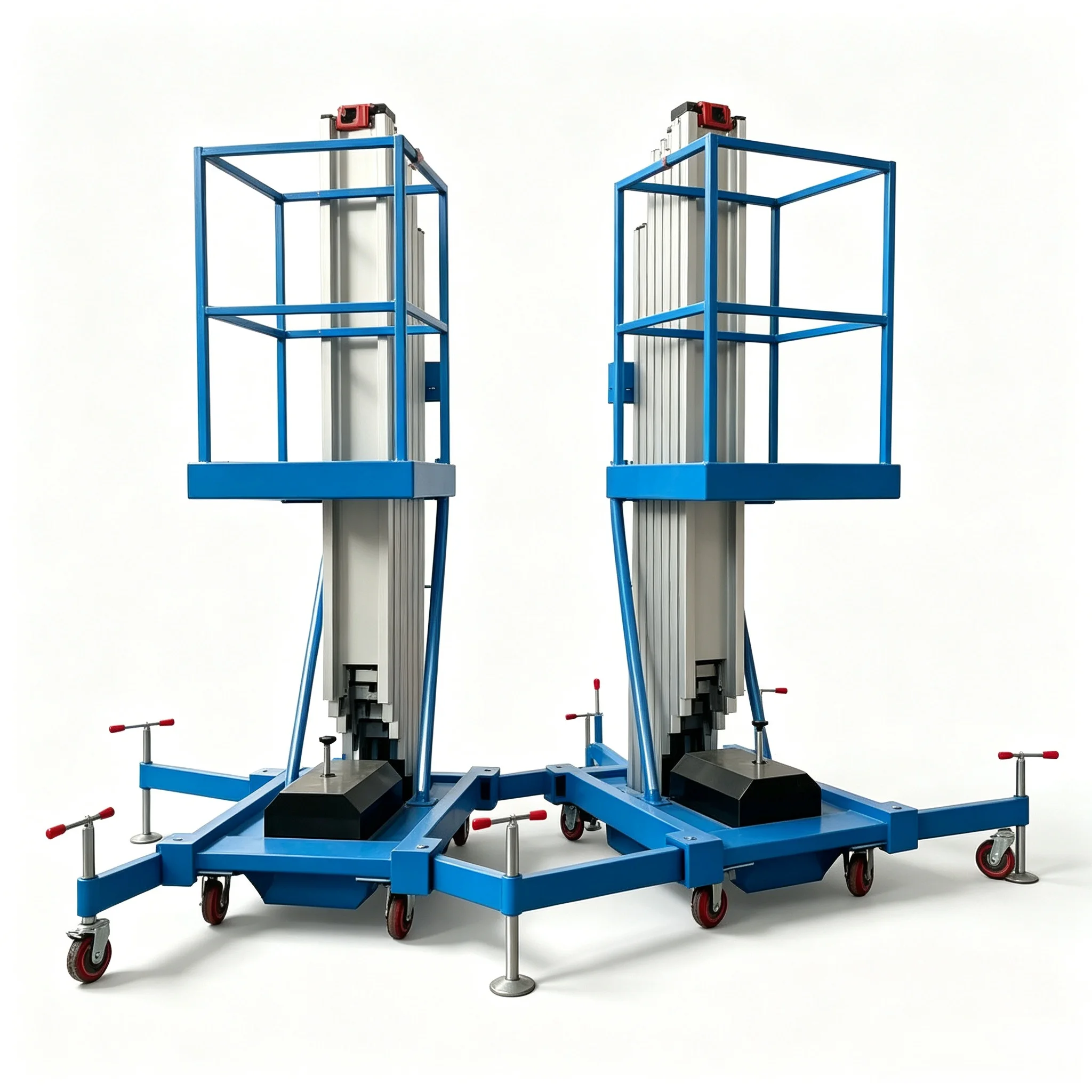 125kg Bearing Single Column Aluminium Aerial Lift 9m Height Manually Towed Hydraulic Elevation Equipment for Indoor Overhaul