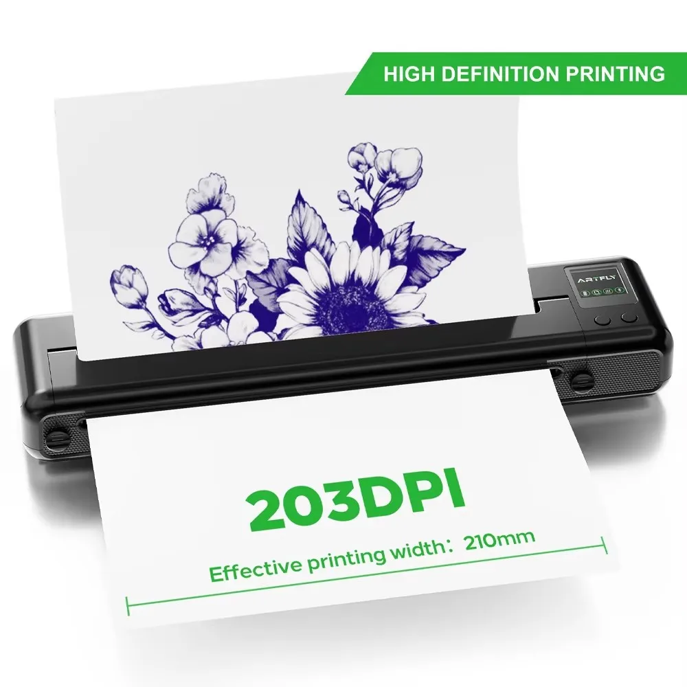 JCONLY Artfly طابعة استنسل الوشم اللاسلكية طابعة حرارية 2500MAH آلة نقل الوشم اللاسلكية مع توصيل بلوتوث