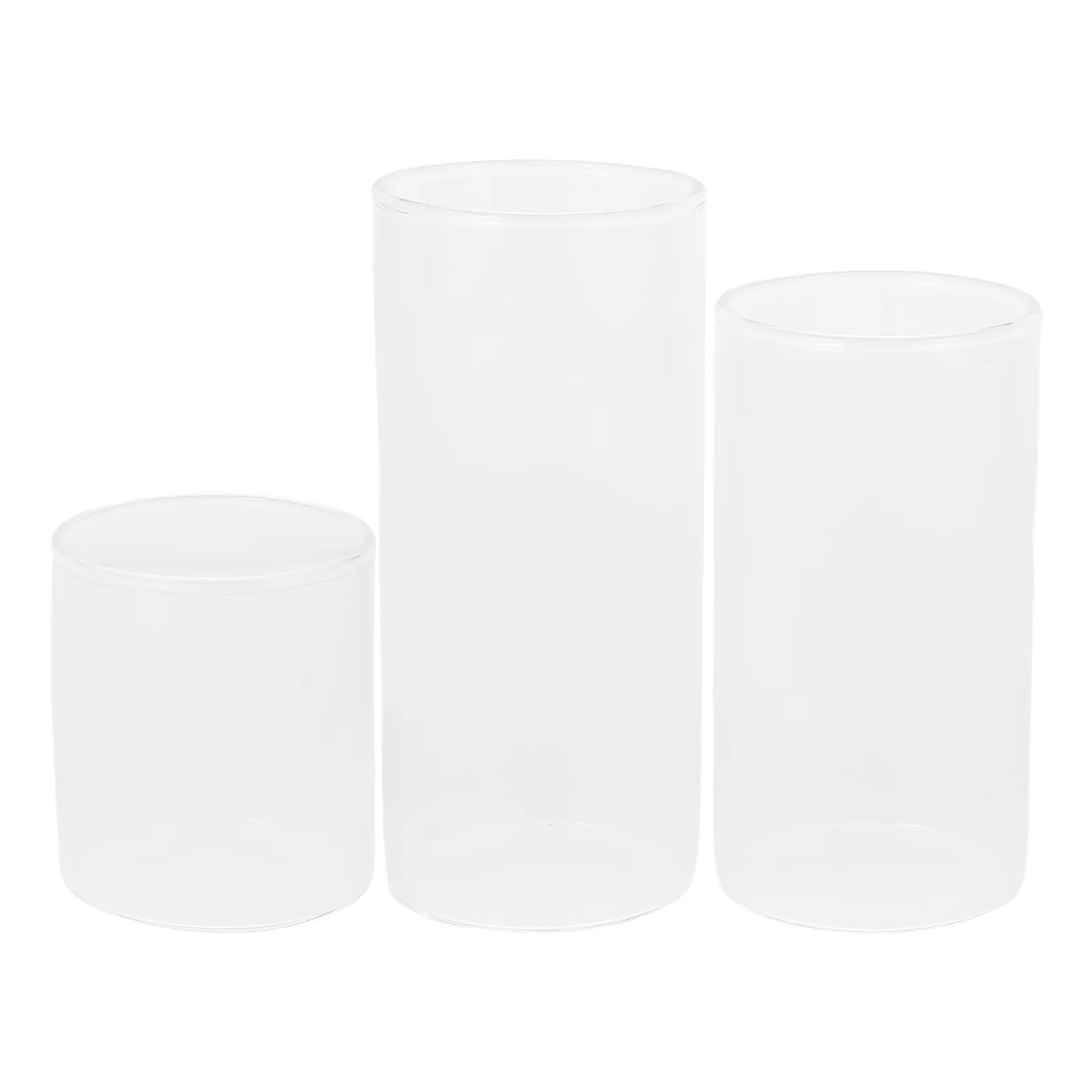 

3Pcs Clear Glass Holders 2 4 5 Inches Elegant Home Decor Wedding Centerpieces Tealight Hurricane Votive