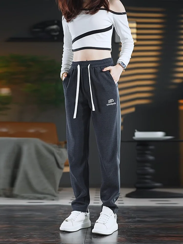 

2026 New Men's Casual Pants High-End Design Splicing Slim Straight Sport Leisure Trousers Trendy Loose Luxury Long Pants