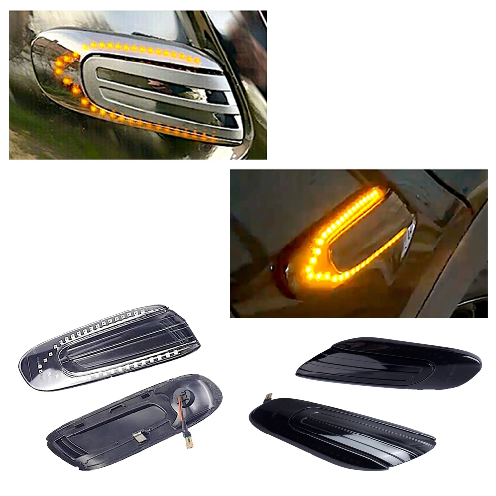 1 Pair LED Car Side Marker Signal Lamps Sequential Blink Yellow Dynamic Lights For BMW MINI Cooper F55 F56 F57 2014-2017