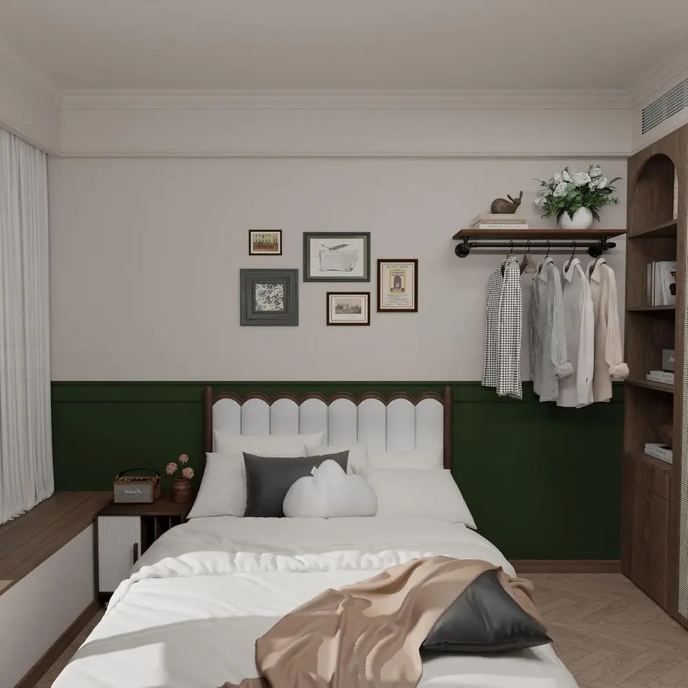 36 Inch Wall-Mounted Wooden Shelf Clothes Rack, Heavy-Duty Hanging Rod for Space-Saving Storage