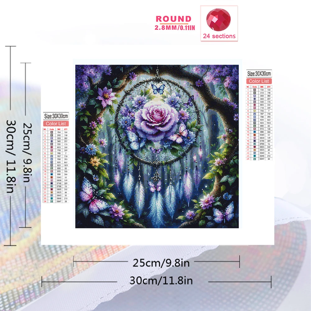 EverShine Diamond Mosaic Landscape Full Square Painting Dream Catcher Picture Rhinestones Embroidery Rose DIY Handmade Hobby