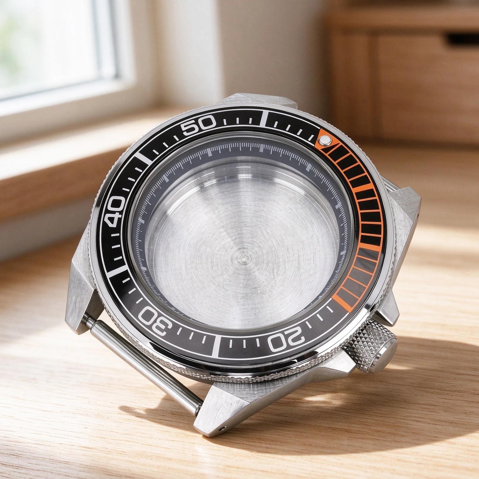 Silver 43MM Watch Case Sapphire Glass Accessories For PROSPEX King Samurai NH35 NH36 NH38 NH34 Movt 28.5mm Dial Stainless Steel