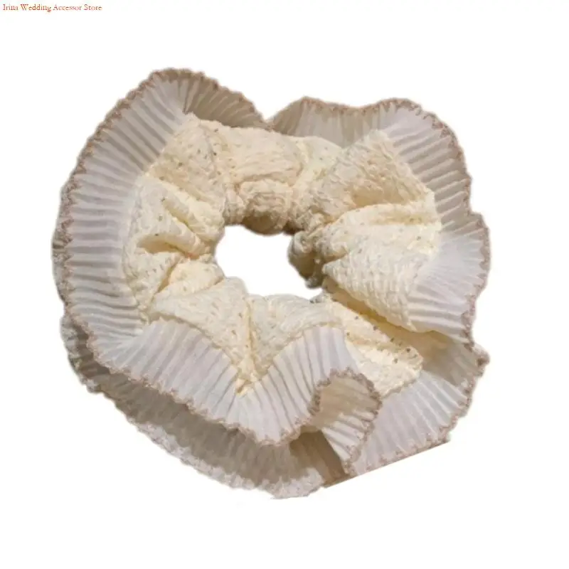 G92D Oversized Scrunchies Hairdos Elastic Lace Hair Tie Wedding Party Hair Decoration