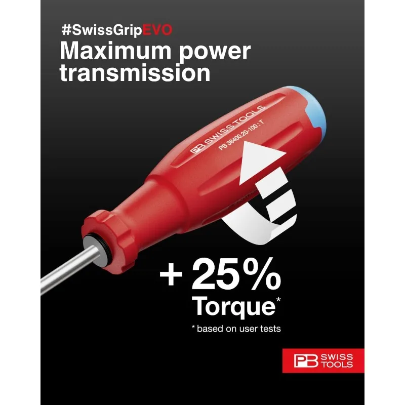 PB Swiss Tools 4PCS RainBow Pozidriv Screwdriver Set SwissGrip Evo with Wall Bracket PB 38243.H RB