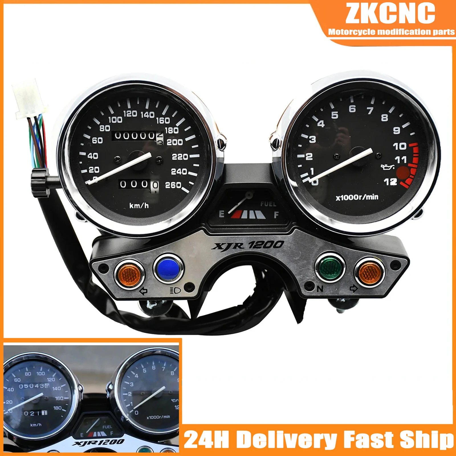 

Motorcycle 260 Speedometer Gauge Cluster Tachometer Odometer Instrument For Yamaha XJR1200 Meter XJR 1200 1994 1995 1996 1997