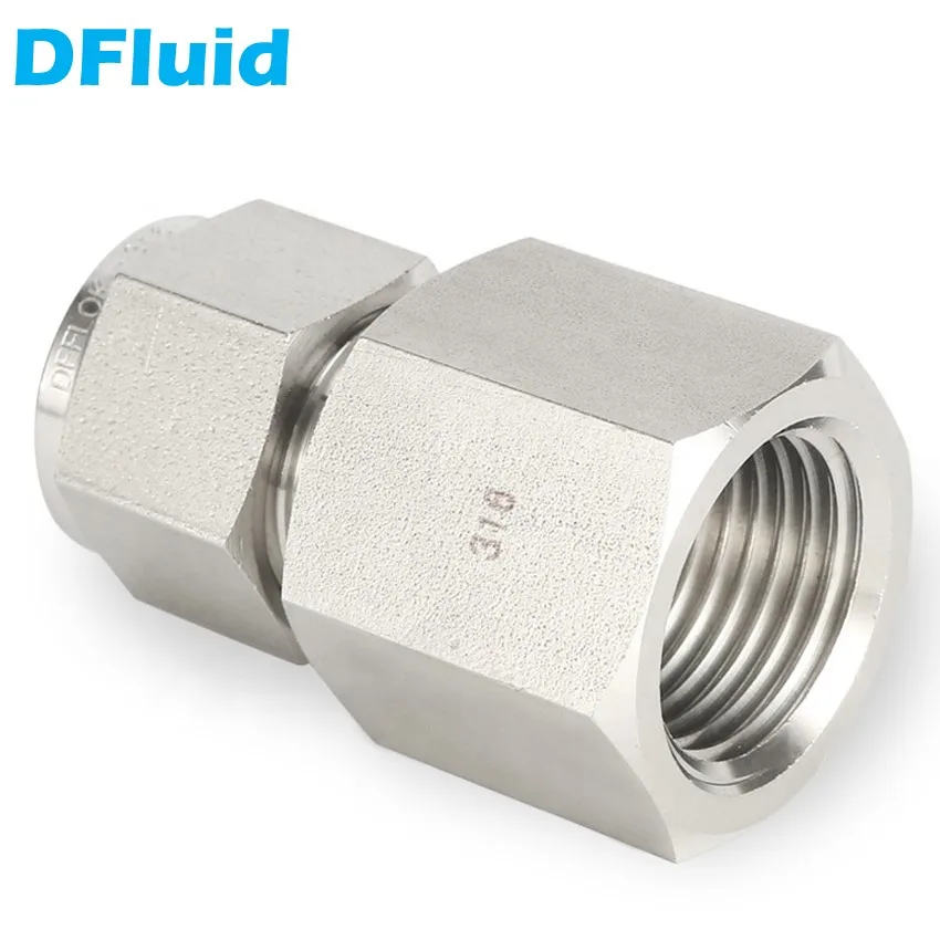 Stainless Steel 316 Female NPT to LOK Double Ferrule Compression Tube Fitting 30MPa 1/8 1/4 3/8 1/2 6 8 10 12mm replace Swagelok