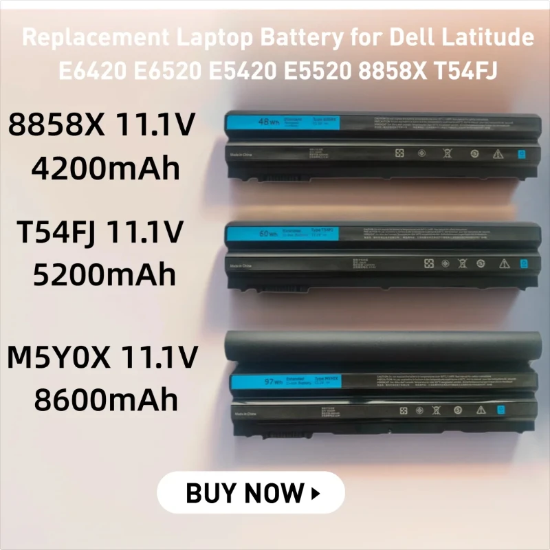 

Replacement Laptop Battery for Dell Latitude E6420 E6520 E5420 E5520 8858X T54FJ