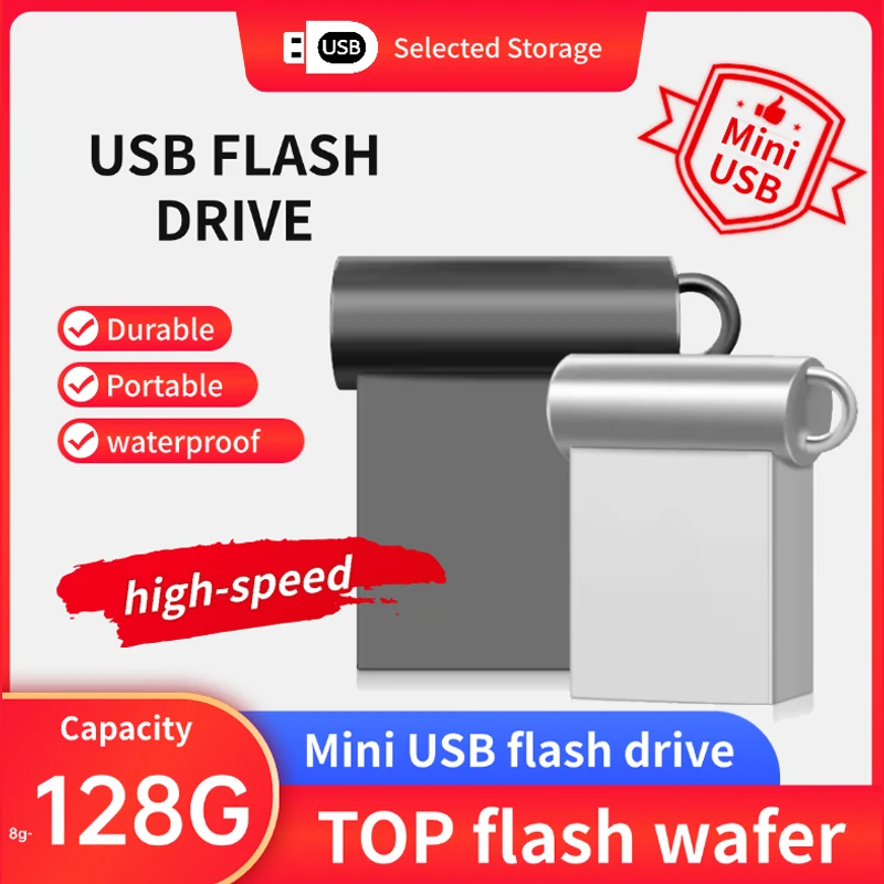 דיסק מיני 128G דיסק USB מהירות גבוהה 64Gb זיכרון פנדרייב USB סטיק 32Gb מתכת Gb דיסק USB Pen Drive 8Gb דיסק USB 128 Gb