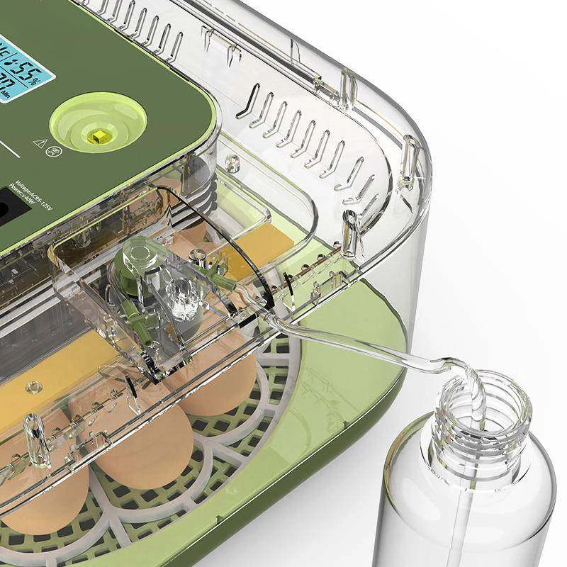 Egg Incubator with Temperature and Humidity Control, 360° Visual Automatic Water Filling, Egg Canning Device, and Automatic Egg
