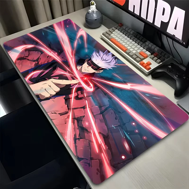 لوحة ماوس أنيمي كبيرة XXL Deskmat كمبيوتر محمول مكتب ماوس ديكور مكتب لوحة ماوس ممتدة الكمبيوتر حصيرة لوحة المفاتيح Jujutsu Kaisen حصيرة مكتبية