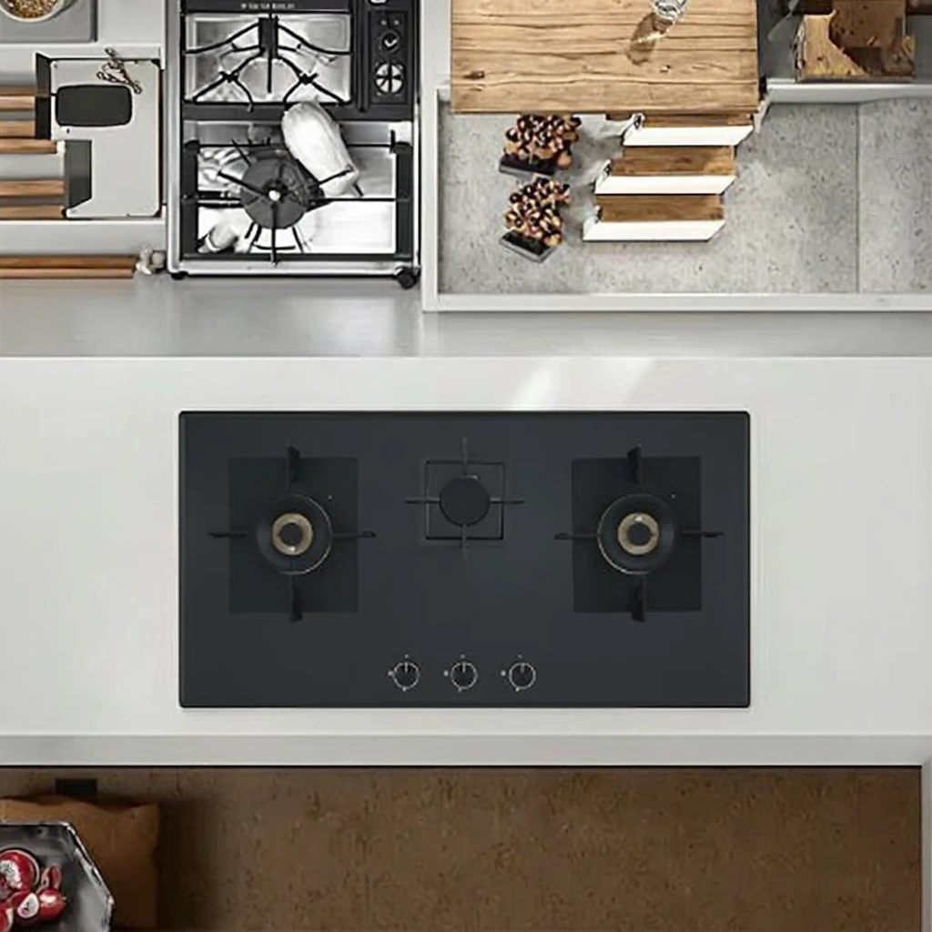 High Quality Happy Home Three Burner Built in Table Top Gas Stove for Kitchen Household
