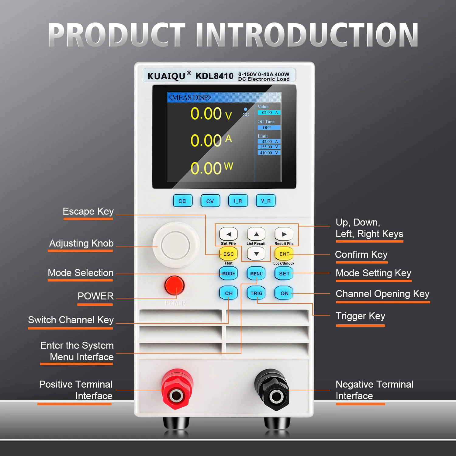 Programmeerbare DC Elektronische Belasting 150V 40A 400W Digitale Batterij Capaciteit Tester Elektronische Belastingsmeter Veroudering Instrument ET5410A +