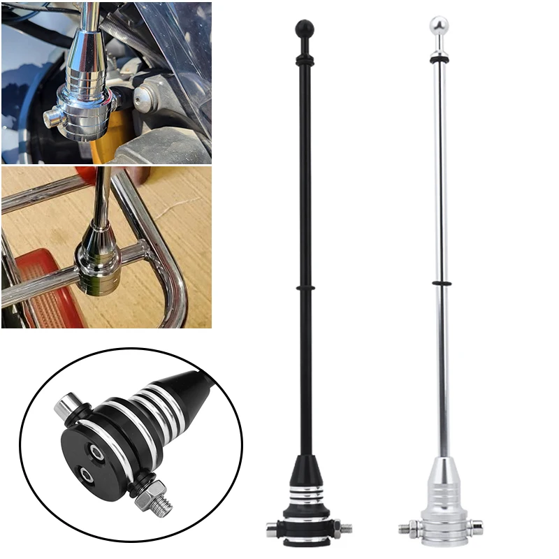 

Motorcycle Universal Rear Side Mount Flag Pole Shelf with Base Adjustable For Harley Sportster XL883 Touring Road King Glide