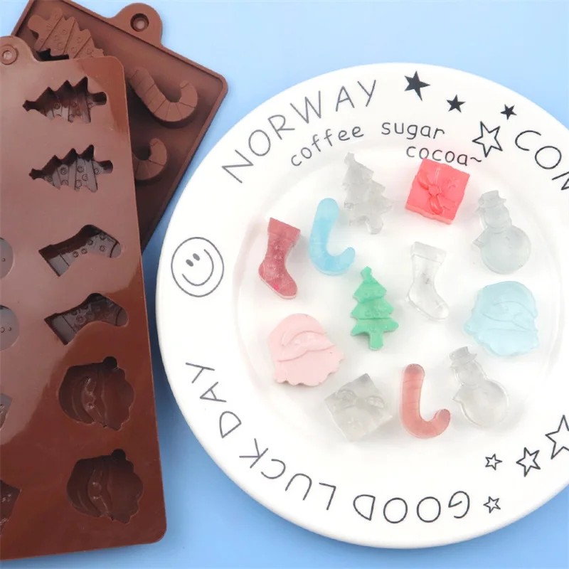 12 sets of 6 Christmas series silicone chocolate molds, ice tray molds, fire paint wax standing molds